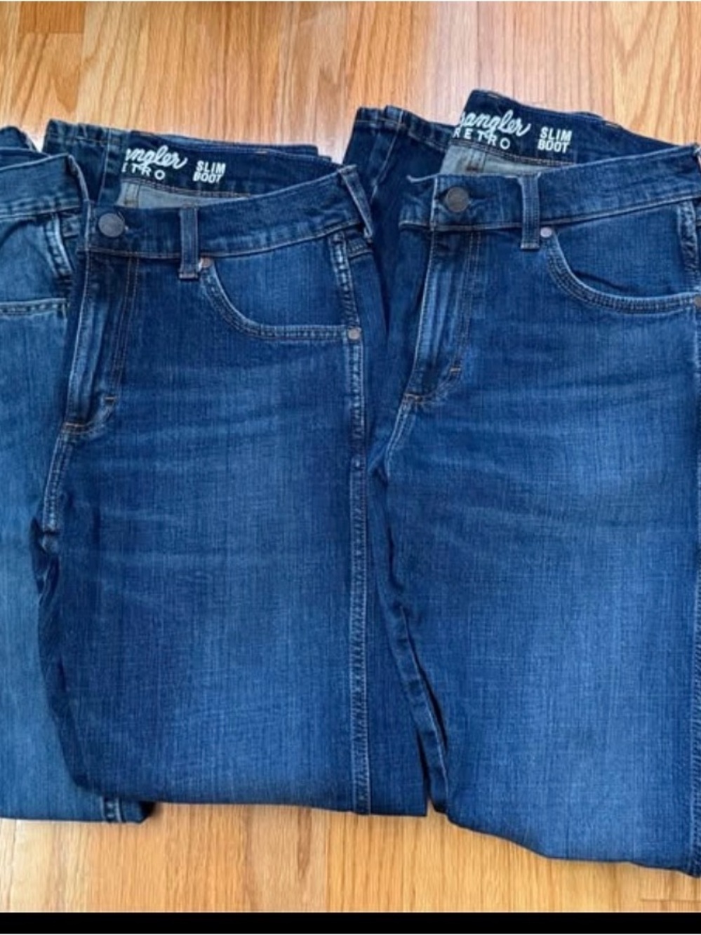 3 PAIR Wrangler Retro Slim Boot Men's Dark Blue Jeans